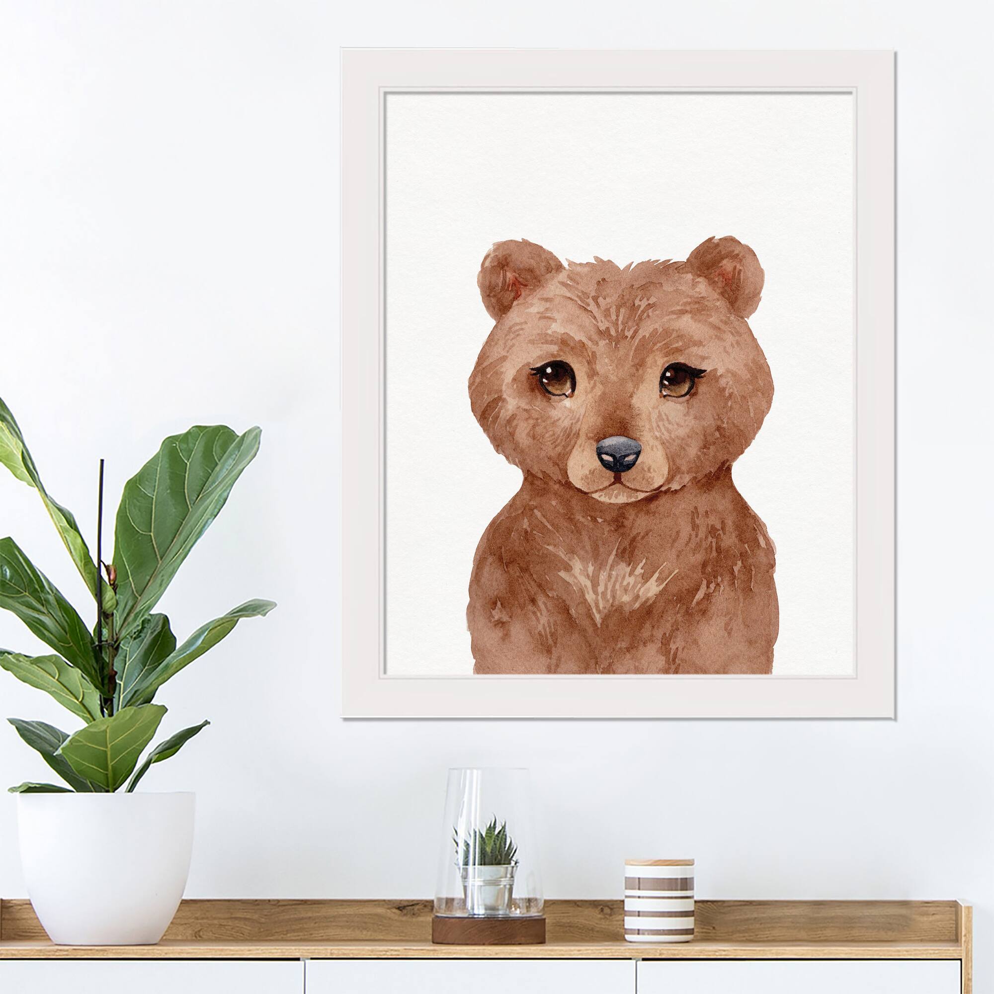 Baby Animal Framed Print Wall Hanging